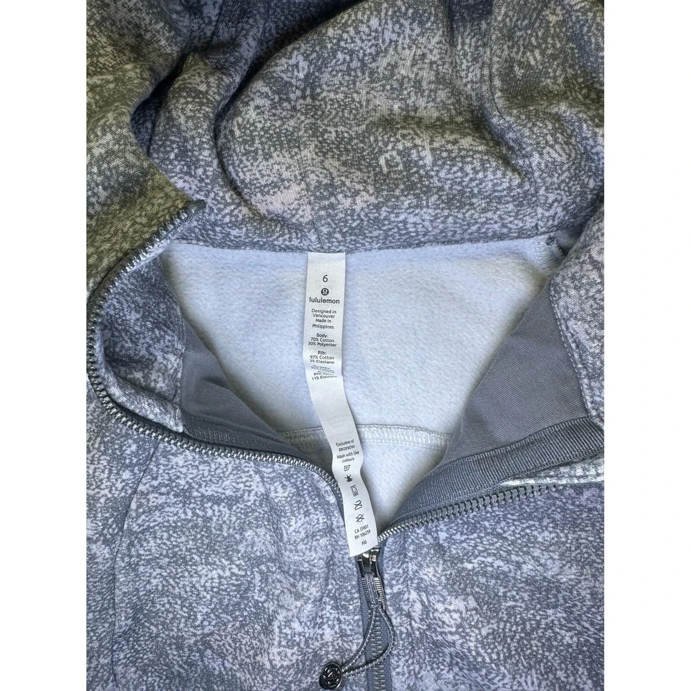 Lululemon Scuba Hoodie‎ Light Cotton Fleece Frozen Vista Alpine White Multi Sz 6